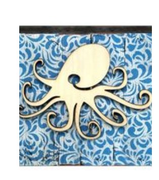 Designocracy 98512-18 Octopus Vintage Art on Board Wall Decor