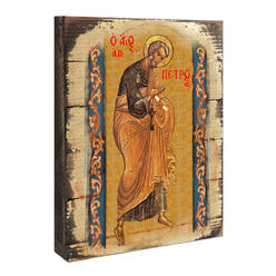 G.Debrekht 85042-08 Saint peter Icon Painting on Gold-Plated Wooden Block