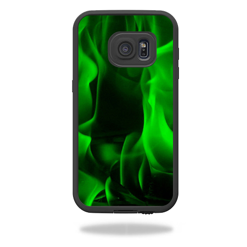MightySkins LIFSGS7-Green Flames Skin for Lifeproof Samsung Galaxy S7 Case Fre Wrap Cover Sticker - Green Flames