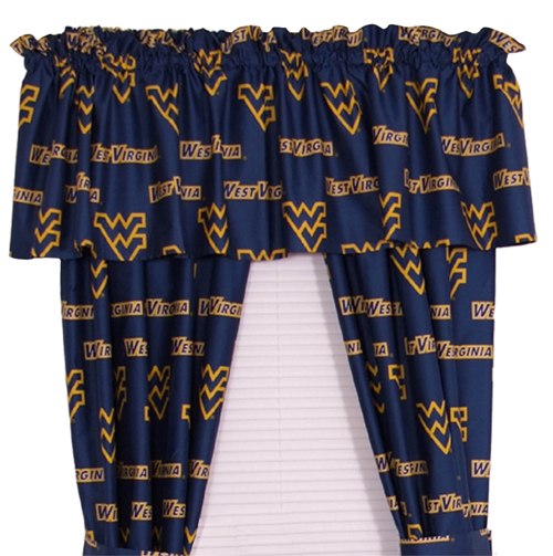 College Covers WVACP63 West Virginia Printed Curtain Panels 42 in. X 63 in.