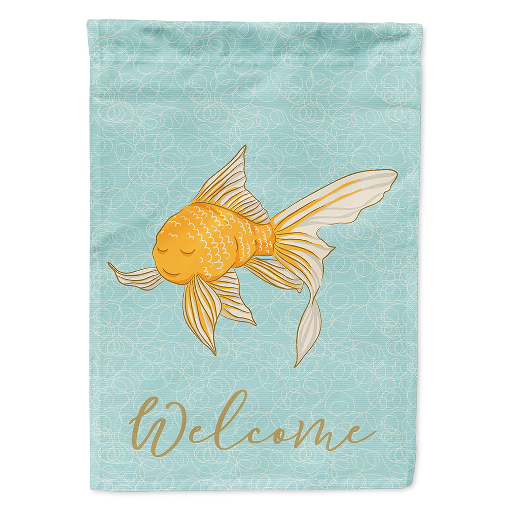 Caroline's Treasures BB8579CHF Gold Fish Welcome Flag Canvas House Size