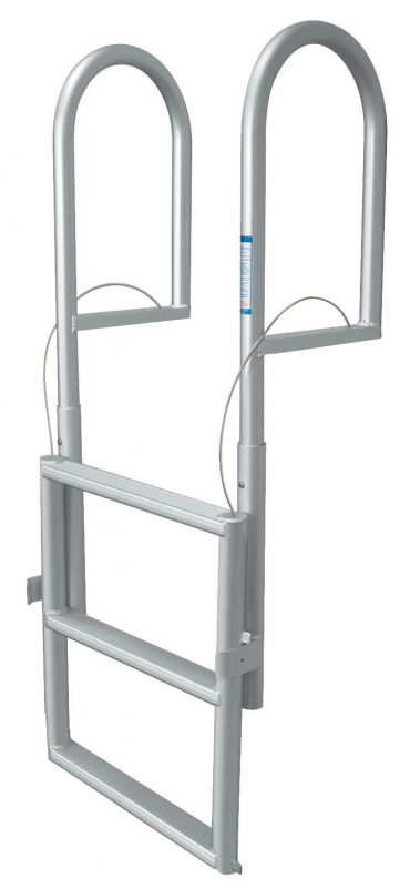 JIF Marine DJX3 3-Step Standard Lift Dock Ladder - Anodized Aluminum