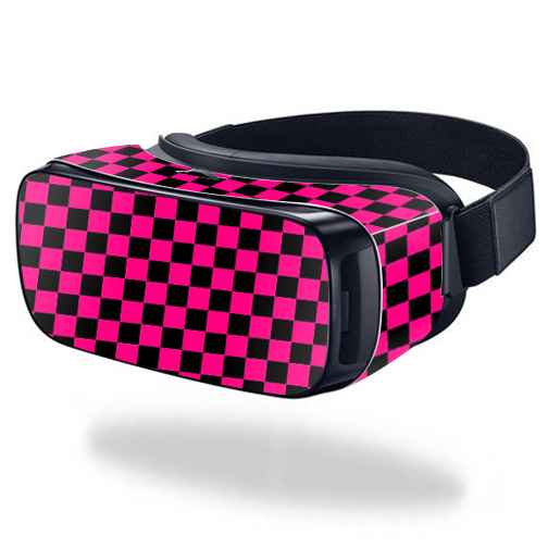 MightySkins SAGEVR-Pink Check Skin for Samsung Gear VR Original Cover Wrap Sticker - Pink Check