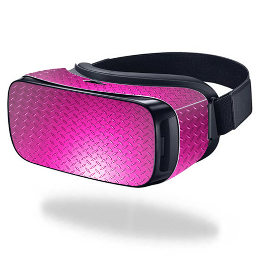MightySkins SAGEVR-Pink Diamond Plt Skin for Samsung Gear VR Original Cover Wrap Sticker - Pink Diamond Plate