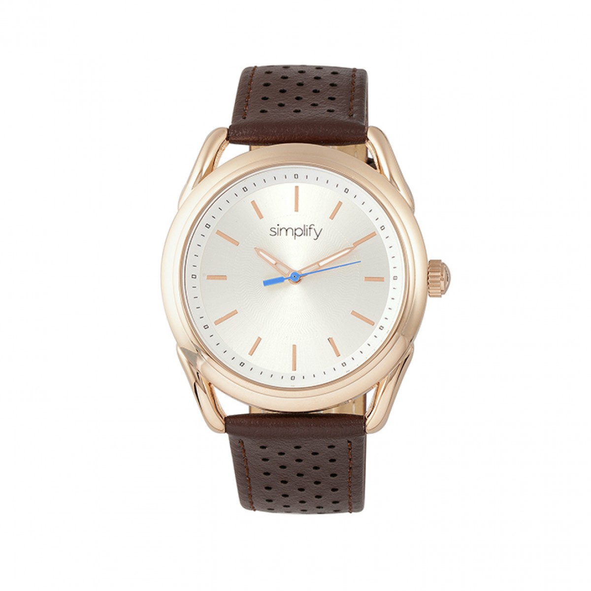 Simplify SIM5904 The 5900 Leather Band Unisex Watch - Rose Gold & Brown