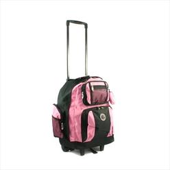 transworld 738131-PNK Roll-Away Deluxe Rolling Backpack- Pink