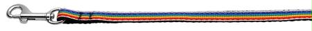 Mirage Pet Products 125-008 3806 Rainbow Striped Nylon Collars Rainbow Stripes .38 wide 6Ft Lsh
