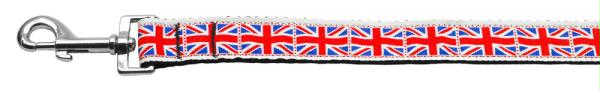 Mirage Pet Products 125-022 1004 Tiled Union Jack- UK Flag Nylon Ribbon Leash 1 inch wide 4ft Long