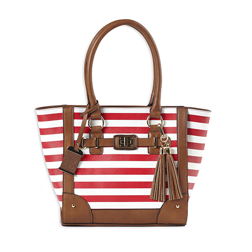 Bulldog Cases & Vaults Bulldog Cases BDP-051 17 x 12 x 5 in. Tote Style Purse with Holster, Cherry Stripe