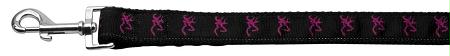 Mirage Pet Products 125-052 1006 Pink Deer Nylon Ribbon Dog Collars 1 wide 6ft Leash