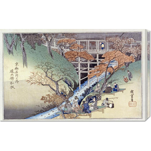 Made4Mansions Hiroshige &'Red Maple Leaves at Tsuten Bridge&' Stretched Canvas