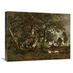 Global Gallery GCS-459891-1824-142 18 x 24 in. Forest of Fontainebleau, Cluster of Tall Trees Overlooking the Plain of Clair-Bois at the Edge o