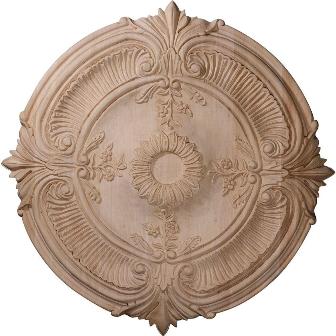 Ekena Millwork CMW20ACCH 20 in. OD x 1.75 in. P Carved Acanthus Leaf Ceiling Medallion- Cherry