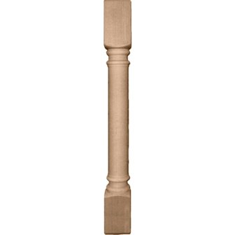 Ekena Millwork COL05X05X35TRMA 5 in. W x 5 in. D x 35.5 in. H Traditional Cabinet Column Top Block- 6 in. Bottom Block- 7 in. Maple