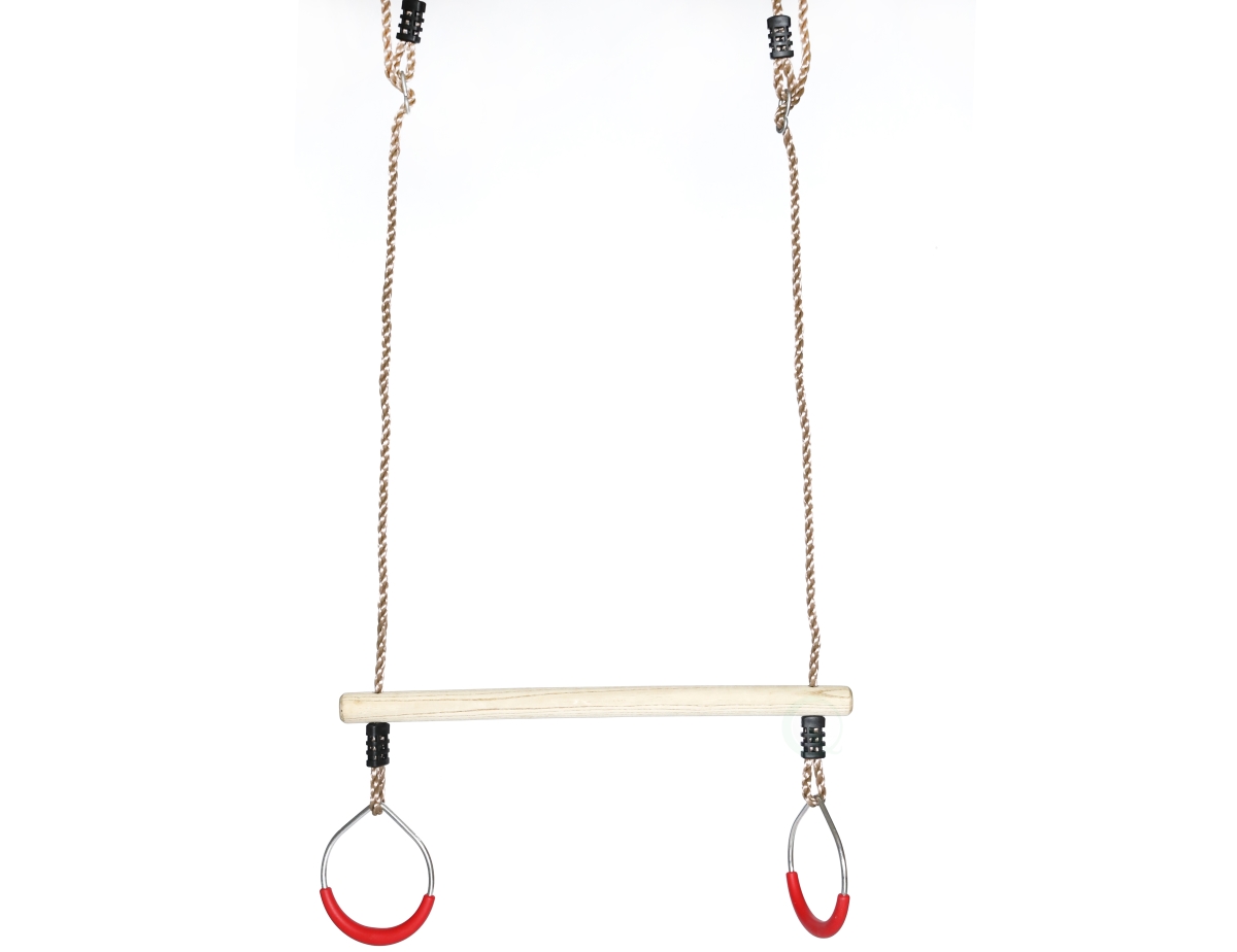 PLAYBERG QI003372 Kids Trapeze Swing Bar with Rings Hanging