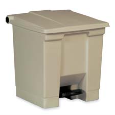 Rubbermaid Commercial Products RCP614400BG Step On Container- 12 Gallon- 16-.25in.x15-.75in.x17-.13in.- Beige