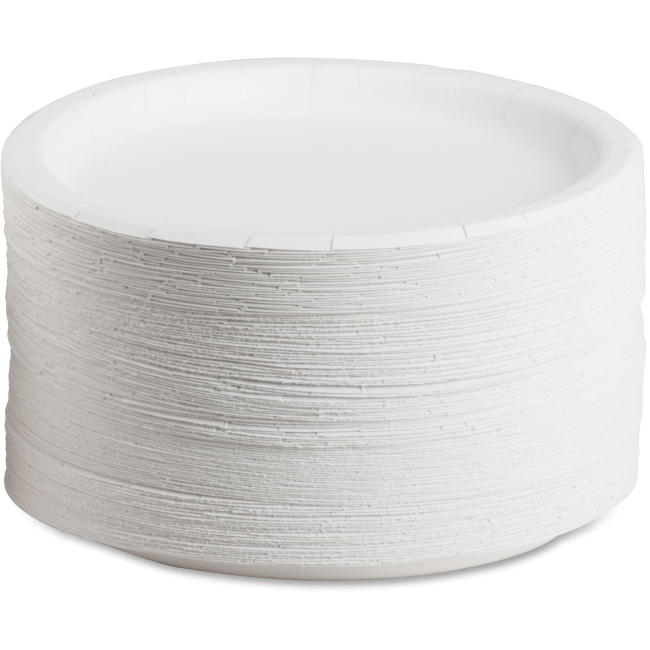 OMG 8.75 in. Coated Paper Dinnerware Plates - White