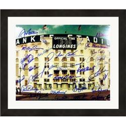 Autograph Warehouse 625127 11 x 14 in. New York Yankees Stadium Photo - Matted Framed signed by 32 Players Nettles, Henrich, Tresh, Bouton Bronx NYC