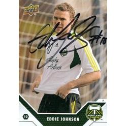 Autograph Warehouse 70953 Eddie Johnson Autographed Soccer Card Mls Soccer 2011 Upper Deck No. 123
