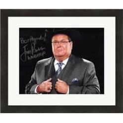 Autograph Warehouse 572108 8 x 10 in. Wrestling Broadcaster JR Jim Ross Autographed Photo - Inscribed WWE HOF No.SC6 Matted & Framed