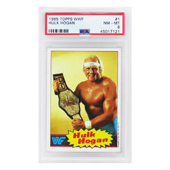 Schwartz Sports Memorabilia PS5HH85T1 Hulk Hogan WWF Pro Wrestling Stars Signed Yellow Background RC Rookie Card - No.1 for PSA 8 NM-MT