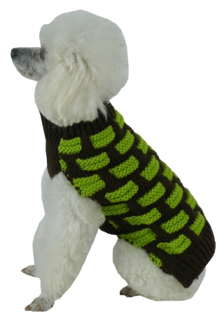 Natural Life Pet Products Pet Life SW10BRGMD Fashion Weaved Heavy Knit Designer Ribbed Turtle Neck Dog Sweater- Medium