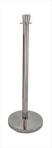 Vic Crowd Control Inc VIP Crowd Control 1614 12 in. Domed Base Taper Mirror Stainless Steel Post with Taper Post Ring