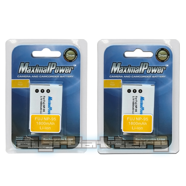MaximalPower 356x2 2 Piece Replacement For Fujifilm NP-95 Digital Camera Battery
