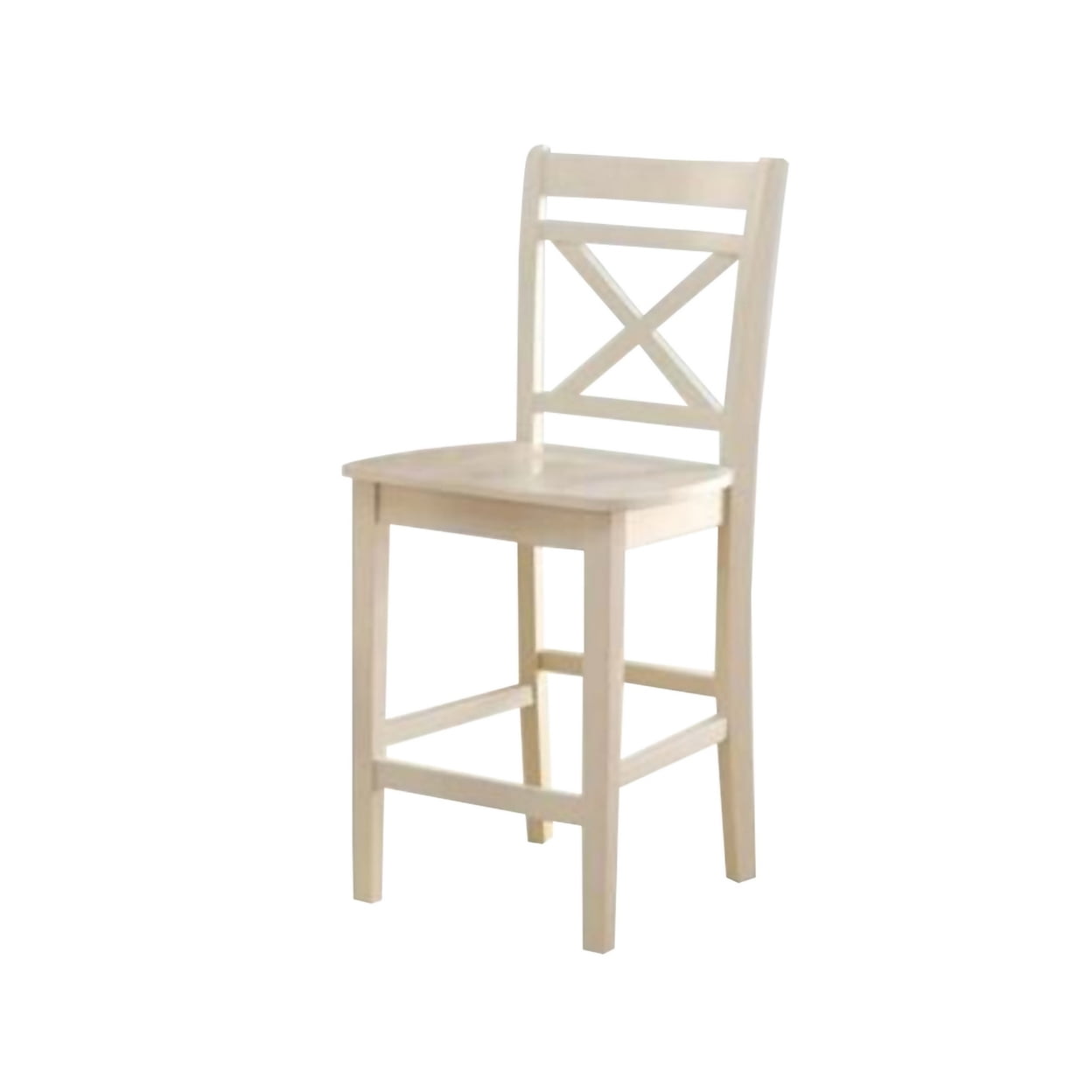 Acme United 72547 39 in. Tartys Counter Height Chair, Cream - Set of 2