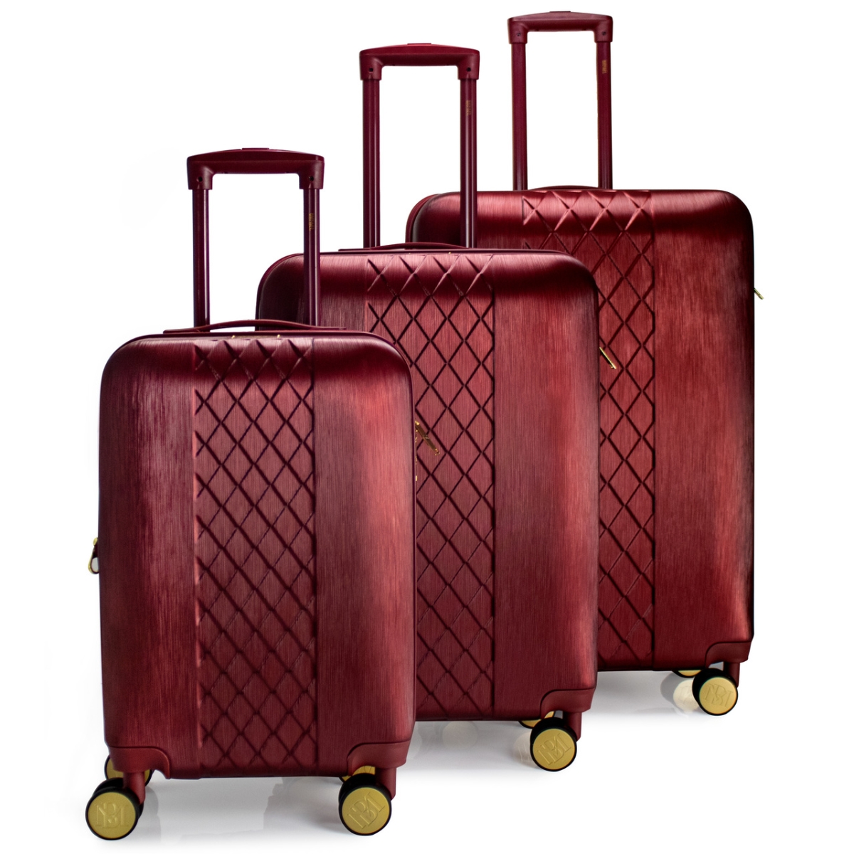 Naftali Inc BADGLEY MISCHKA Diamond 3 Piece Expandable Luggage Set (Burgundy)