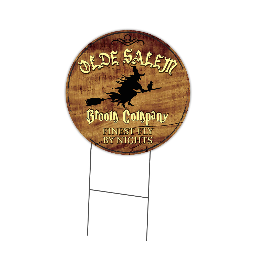 SignMission C-16-CIR-WS-Olde Salem Corrugated Plastic Sign with Stakes 16 in. Circular - Olde Salem