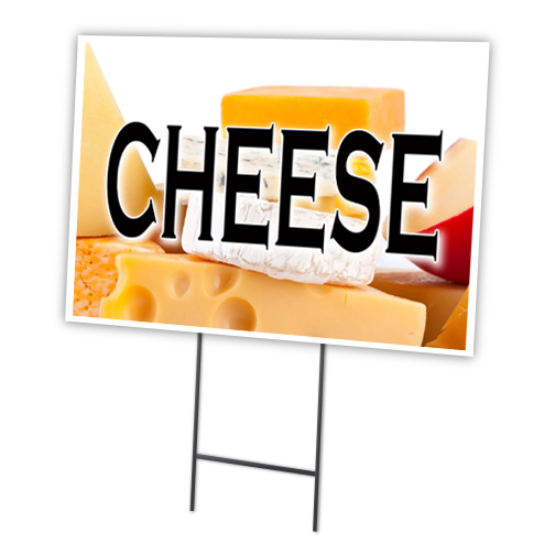 SignMission C-1216-DS-Cheese 12 x 16 in. Cheese Yard Sign & Stake
