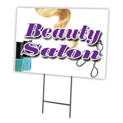 SignMission C-1216-DS-Beauty Salon 12 x 16 in. Beauty Salon Yard Sign & Stake