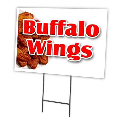 SignMission C-1216-DS-Buffalo Wings 12 x 16 in. Buffalo Wings Yard Sign & Stake