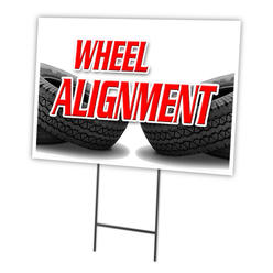 SignMission C-1216-DS-Wheel Alignment 12 x 16 in. Wheel Alignment Yard Sign & Stake