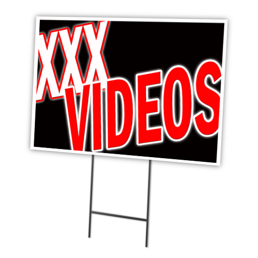 SignMission C-1216-DS-Xxx Videos 12 x 16 in. Xxx Videos Yard Sign & Stake