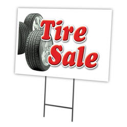 SignMission C-1216-DS-Tire Sale 12 x 16 in. Tire Sale Yard Sign & Stake