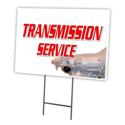 SignMission C-1824-DS-Transmission Service 18 x 24 in. Transmission Service Yard Sign & Stake Outdoor Plastic Window