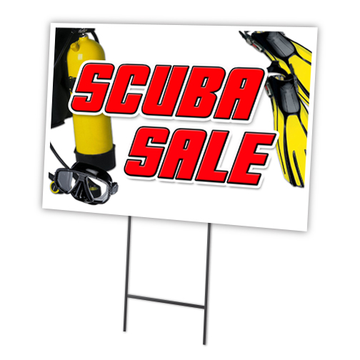 SignMission C-1216-DS-Scuba Sale 12 x 16 in. Scuba Sale Yard Sign & Stake