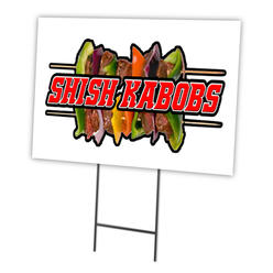 SignMission C-1216-DS-Shish Kabobs 12 x 16 in. Shish Kabobs Yard Sign & Stake