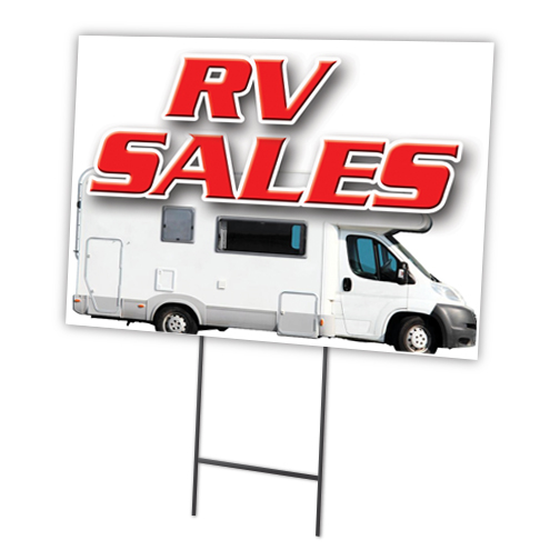 SignMission C-1824-DS-Rv Sales 18 x 24 in. Rv Sales Yard Sign & Stake