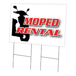 SignMission C-2436-DS-Moped Rental 24 x 36 in. Moped Rental Yard Sign & Stake