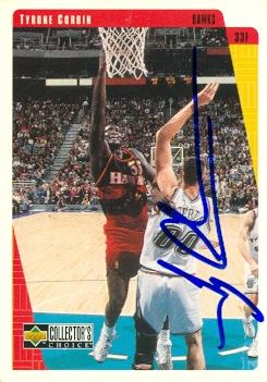 Autograph Warehouse 87006 Tyrone Corbin Autographed Basketball Card Atlanta Hawks 1997 Upper Deck No .5