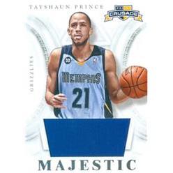 Autograph Warehouse 583511 Tayshaun Prince Player Worn Jersey Patch Basketball Card - Memphis Grizzlies 2013 Panini Crusade Majestic - No.75