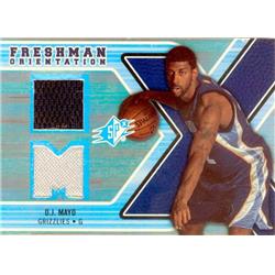 Autograph Warehouse 583527 O.J. Mayo Player Worn Jersey Patch Basketball Card - Memphis Grizzlies 2009 Upper Deck Freshman Orientation Rookie - No.F
