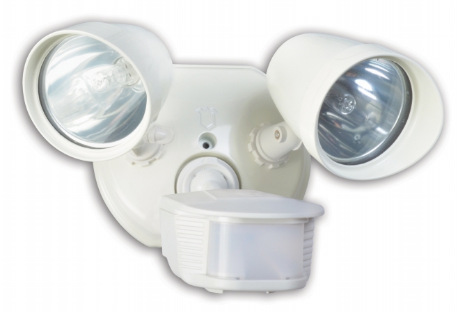 Coleman Cable L6010WH White Twin Head Halogen Security Light