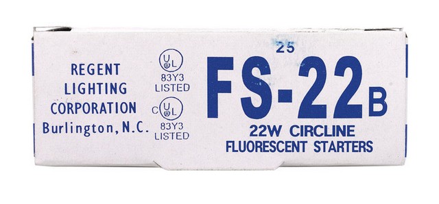 Regent Products Corporation Regent FS-22B Cooper Lighting Fluorescent Starter- - pack of 25