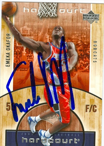 Autograph Warehouse 43041 Emeka Okafor Autographed Basketball Card Charlotte Bobcats 2005 Upper Deck No .8