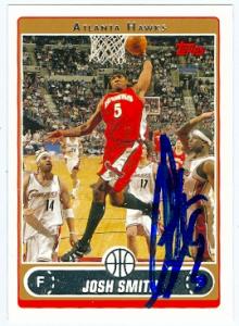 Autograph Warehouse 52420 Josh Smith Autographed Basketball Card Atlanta Hawks 2006 Topps No .70