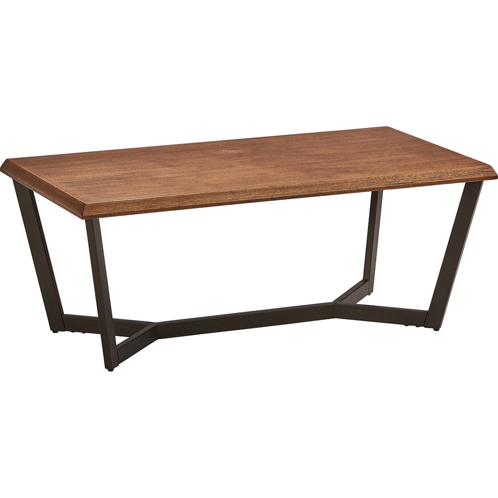 FixturesFirst Hamburg Contemporary MDF & Metal Coffee Table&#44; Canyon Oak Wood Veneer - 34 lbs